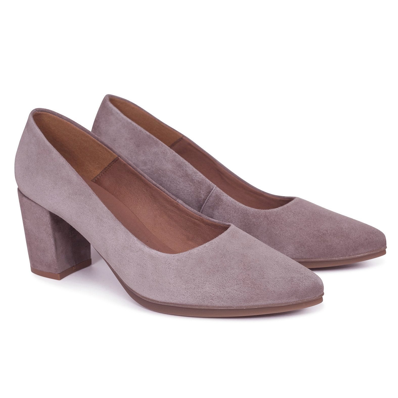 URBAN S - Zapatos mujer tacón ancho GRIS MALVA